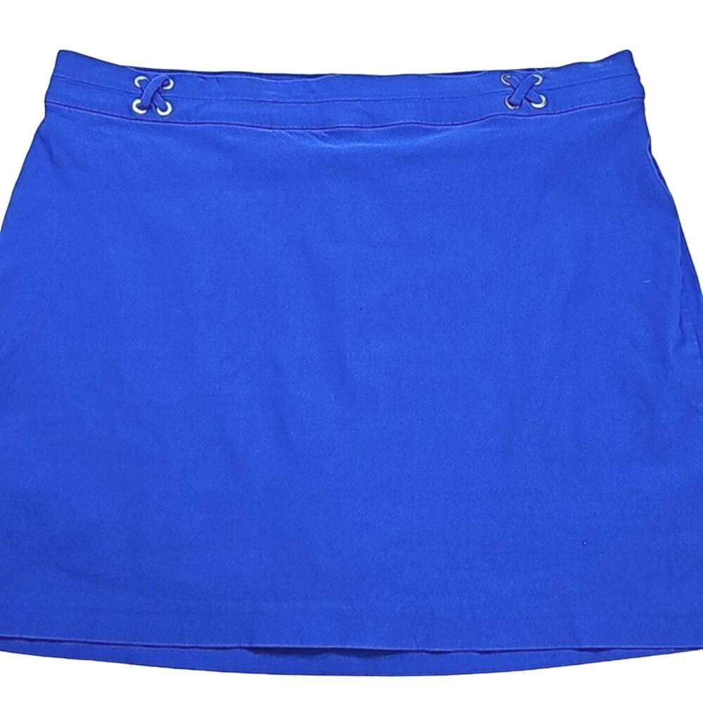 Womens Skort Sz XXL Blue Silver Comfort Pickleball Golf Casual Errands Rafaella
